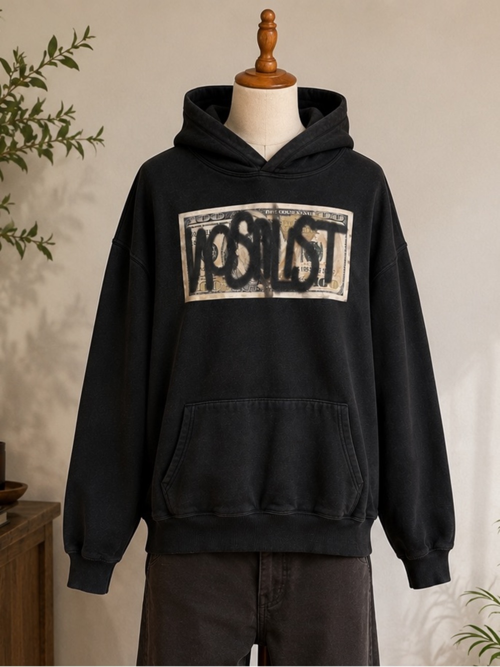 Destroy Lonely No Stylist 100 Dollar Bill Hoodie Opium Tour Merch Black
